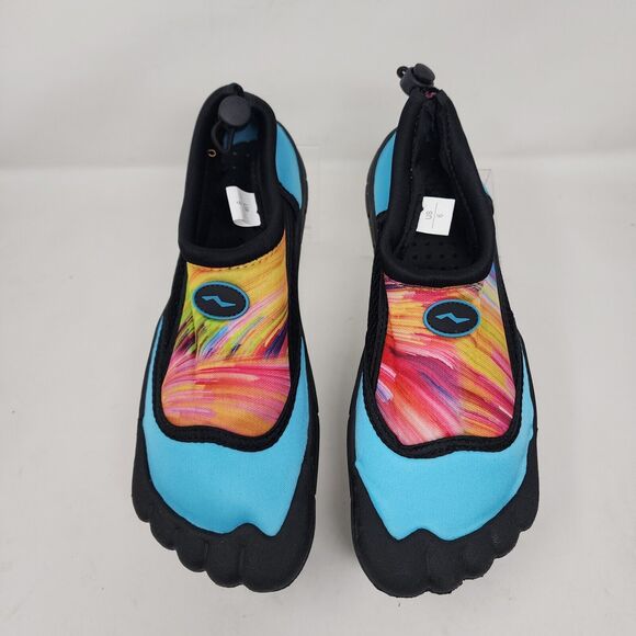 Norty Footwear Water Shoes Mens 6 Turquoise Breathable Mesh Logo Pool Beach - Picture 5 of 8